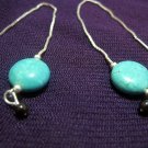 Turquoise and Garnet Ear Threaders