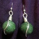 Wire Wrapped Jade Earrings