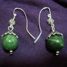 Jade with Wire Balls on French Ear Hook