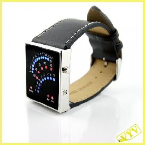 29 LED Blue&Red Light Digital Date Lady Men Wrist Watch
