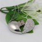 8GB USB Flash Drive Necklace - Jeweled Metal Heart