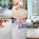 DECORATIVE CROCHET 1992 MARCH 26 SUPERB ROMANTIC BEDSPREAD PEOPLE IN FILET FLOWER MATS TABLECLOTH