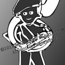 BERET - Marching Band SOUSAPHONE Person Decal - FEMALE