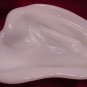 Pair Blenko Art Glass Freeform Ashtrays White Marbled #966 Elegant and Lovely!