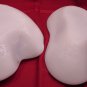 Pair Blenko Art Glass Freeform Ashtrays White Marbled #966 Elegant and Lovely!