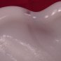 Pair Blenko Art Glass Freeform Ashtrays White Marbled #966 Elegant and Lovely!