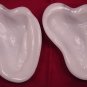 Pair Blenko Art Glass Freeform Ashtrays White Marbled #966 Elegant and Lovely!
