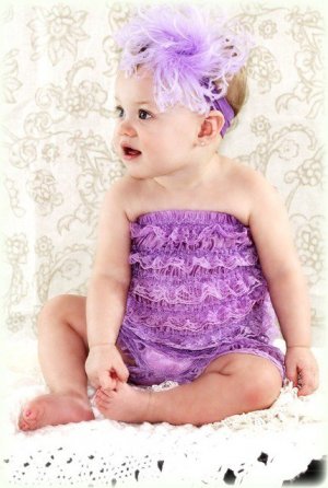 6285 high quality Adorable Lace Petti Rompers (lavender) size S
