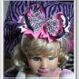 F206d  pink leopard & hot pink 6inch boutique bow