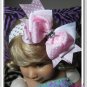 F206e  pink poka dot 6inch boutique bow