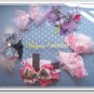 F205a chiffon pink feather 6inch boutique bow