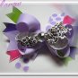 F205b Fun Party lavender & leopard 6inch boutique bow