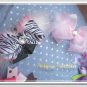 F205d zebra feather 6inch boutique bow