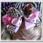 F205e leopard & pink poka dot 6inch boutique bow