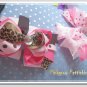F205e leopard & pink poka dot 6inch boutique bow