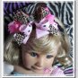 F205e leopard & pink poka dot 6inch boutique bow