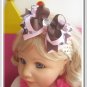 F204a leopard & pink & brown  5inch boutique bow