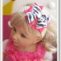 F204b zebra & hot pink 5inch boutique bow