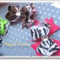F204b zebra & hot pink 5inch boutique bow