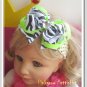 F204c zebra & lime 5inch boutique bow