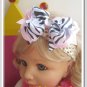 F204d zebra & pink 5inch boutique bow