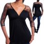 Black Lace Sleeve Top- Size Small