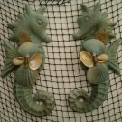Large Seahorse Wall Hangings (Teal) (set of two)