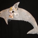 Dolphin Wall Plaque (light grey/white)