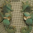 Large Seahorse Wall Plaques (turquoise/sand color)