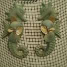 Large Seahorse Wall Plaques (subtle sea green) Set of Two