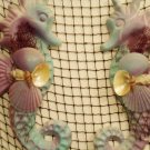 Large Seahorse Wall Plaques (pastel/multi color) Set of Two