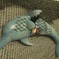 Dolphin Wall Plaque Teal w/ Net design