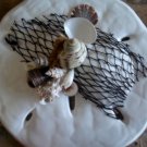 Sand Dollar Wall Plaque White Pearl w/Net