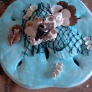 Sand Dollar Wall Plaque Teal with Large Shells