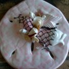 Light PInk Sand Dollar Plaue with Large Fish
