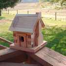 Handmade in Kentucky LOG CABIN CEDAR BIRDHOUSE, 5 1/2" x 5 1/2" x 9", base 7 1/4"x8"