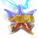 P444 MURANO LAMPWORK GLASS BUTTERFLY PENDANT NECKLACE, FREE SHIPPING!!!