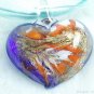 P510 MURANO LAMPWORK GLASS BLUE PENDANT NECKLACE, FREE SHIPPING!!!