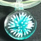 P621 MURANO GLASS GREEN ROUND PENDANT NECKLACE, FREE SHIPPING!!!