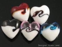 GQ002 LOT 10PCS*20MM LAMPWORK GLASS HEART BEADS DIY