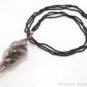 P954 HUGE BLOWN GLASS TWISTER PENDANT BEADS NECKLACE