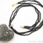 P959 HUGE BLOWN GLASS HEART PENDANT BEADS NECKLACE **FREE SHIPPING**