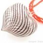 P962 HANDCRAFT BLOWN MURANO GLASS HEART PENDANT BEADS NECKLACE