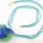 P965 HUGE BLOWN MURANO GLASS HEART PENDANT BEADS NECKLACE