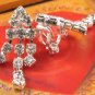 WS006 Elegant Simulated Diamond Silver Tone Wedding Bridal Necklace Earrings Set Best for Gift