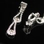 WS010 Elegant Simulated DiamondSilver Wedding Bridal Necklace Earrings Set Best for Gift