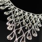 WS010 Elegant Simulated DiamondSilver Wedding Bridal Necklace Earrings Set Best for Gift