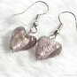 ER032  Lampwork Glass Smoky Heart Earrings