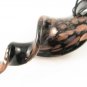 P1003 LAMPWORK GLASS BLACK TWISTER PENDANT NECKLACE