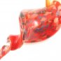P1004 LAMPWORK GLASS RED TWISTER PENDANT NECKLACE